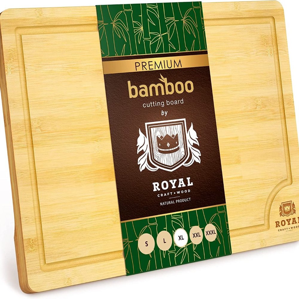 Extra Large Organic Bamboo Cutting Board | Kitchen Chopping Board (XL 18 x 12")